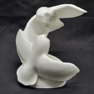 Royal Doulton Images Of Nature Twilight Owls Vintage 6 1/2" H White Barn Owls